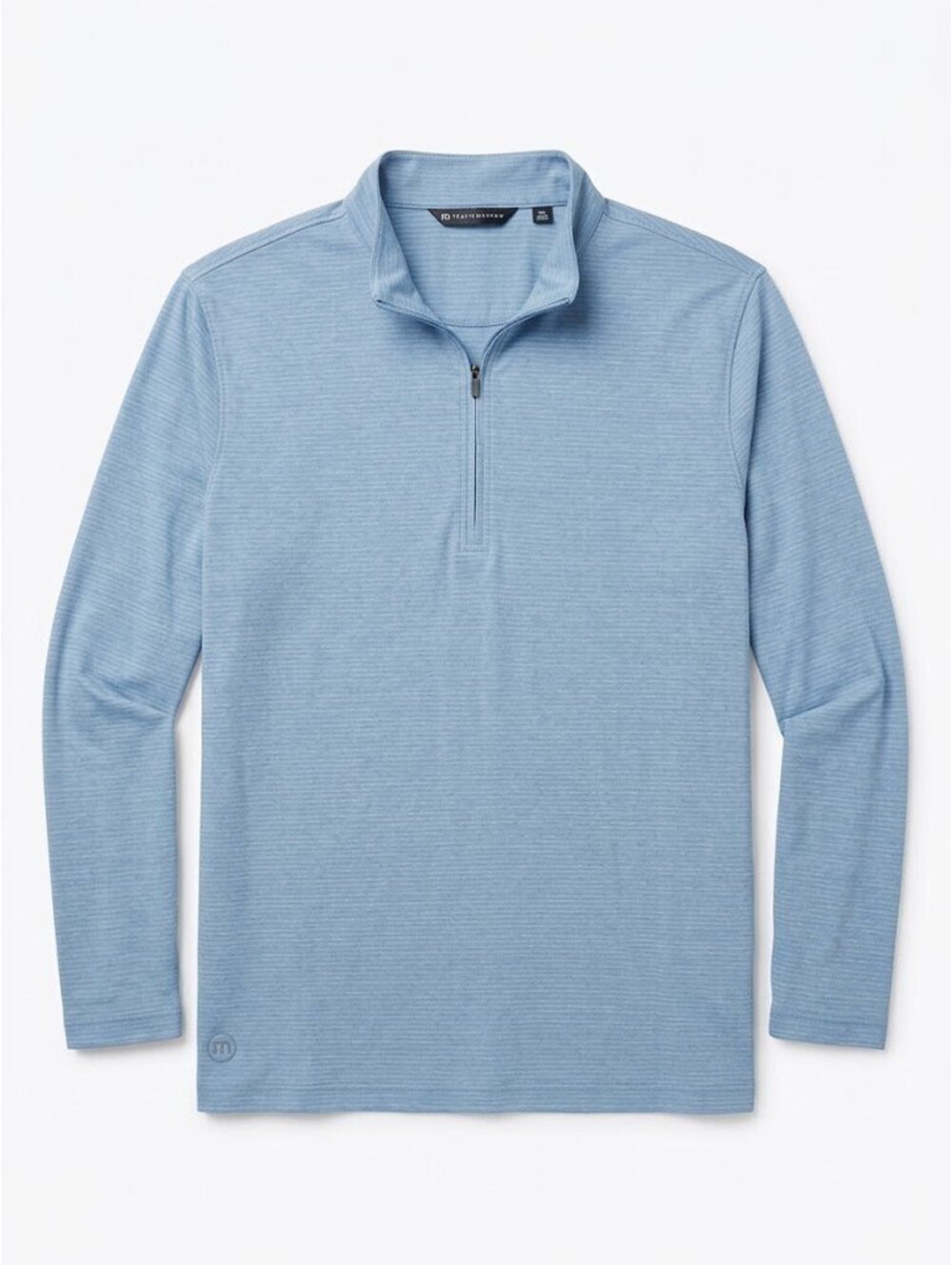 TravisMathew XXL Blue Striped Quarter Zip Golf Pullover Long Sleeve Stretch